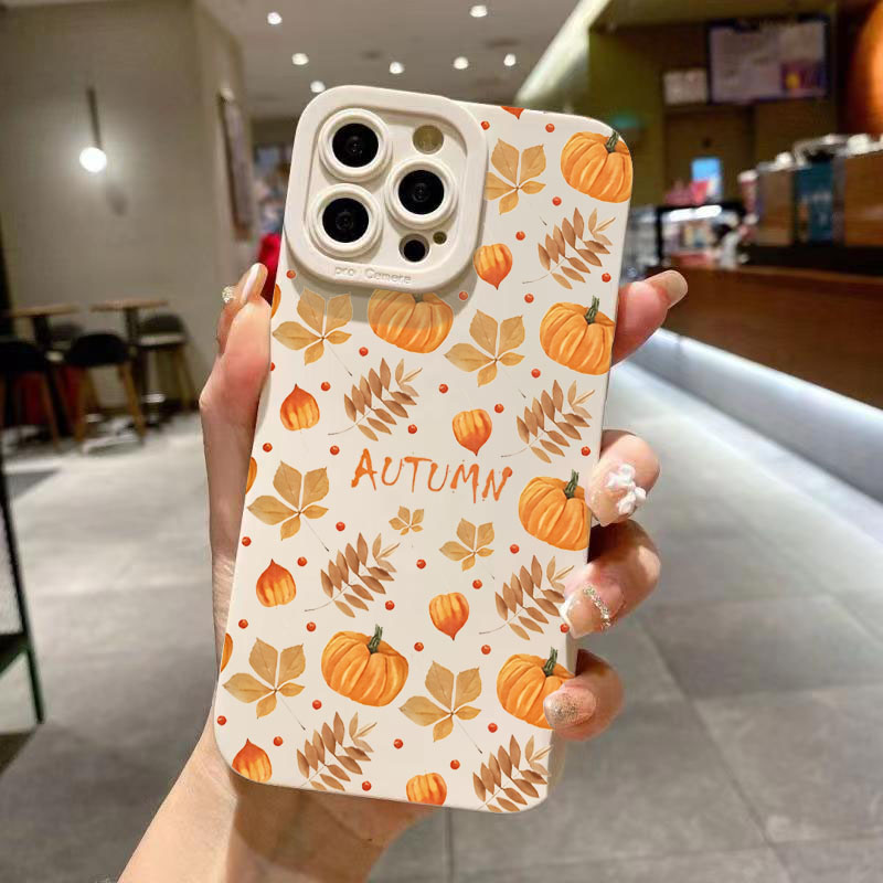 Phone Cases Xiaomi 15 - Outono folhas de bordo abóbora padrão